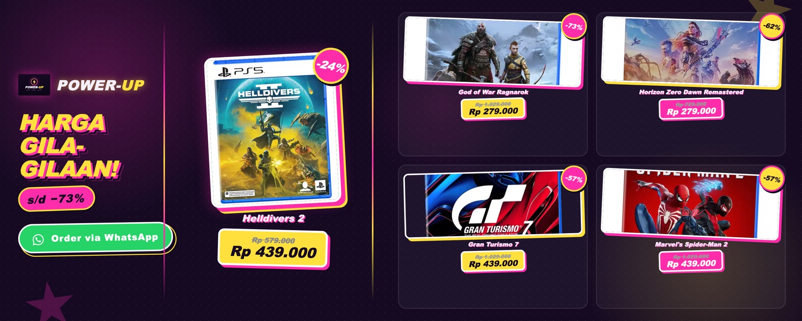 Promo PlayStation 5 - POWER-UP (diskon s/d -73%)